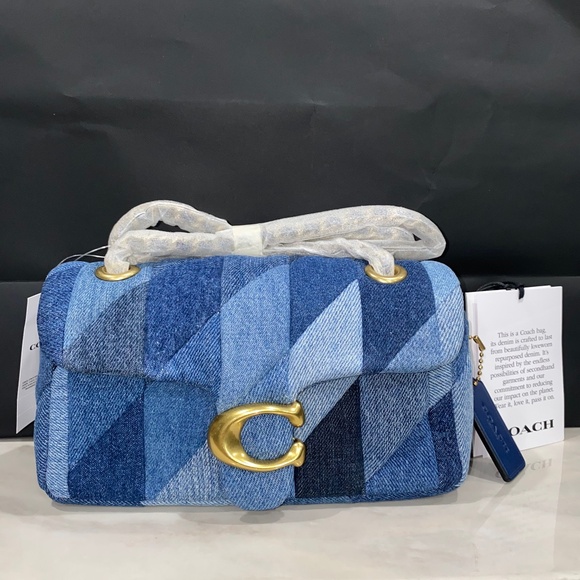 Coach Tabby Denim Shoulder Bag 20 Patchwork Quilting - Picture 11 of 12